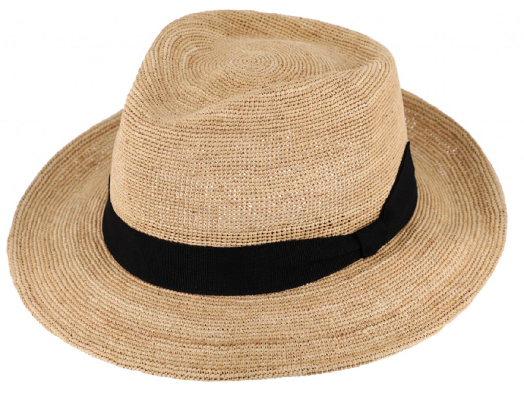 Fedora Raffia Extra Fine - slaměný béžový klobouk
