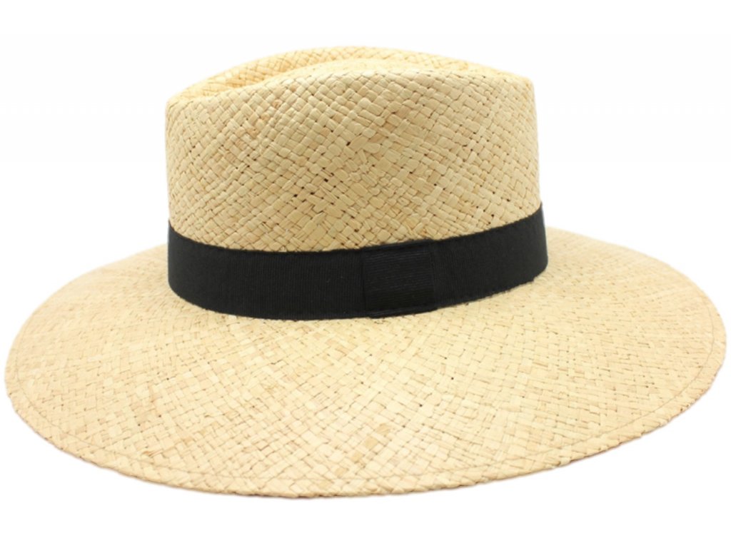 Letní slaměný porkpie klobouk s širší krempou - CRUSHABLE - Fiebig Canotier - UV faktor 50