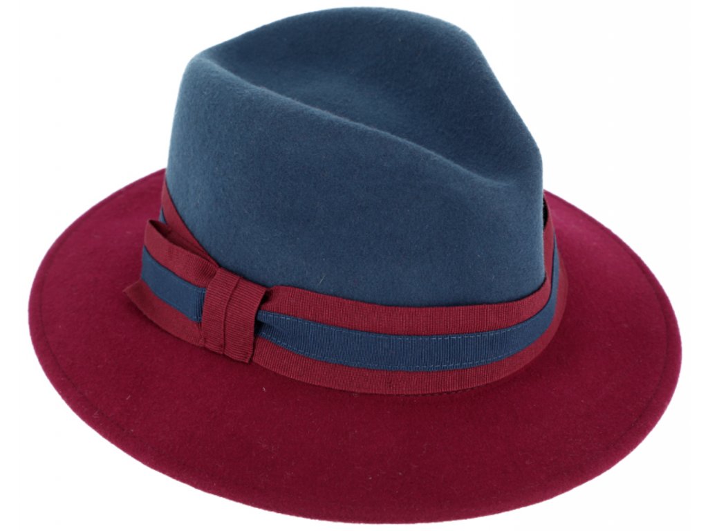 Dámský dvoubarevný plstěný klobouk od Fiebig - Aisha Marine