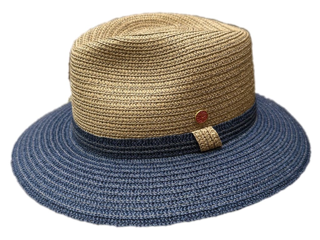 Luxusní nemačkavý dvoubarevný klobouk Fedora - ručně šitý -  Mayser Mathis