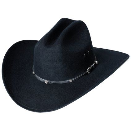 Westernový černý klobouk - SAN ANTONIO
