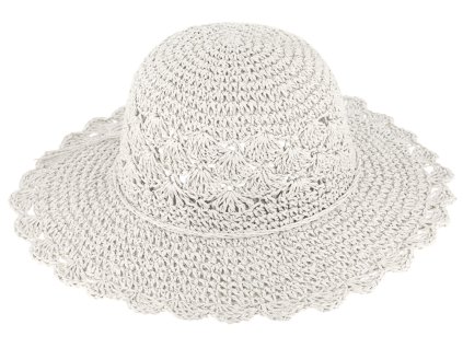 Dámský bílý letní klobouk Cloche - nemačkavý letní klobouk s větší tvarovatelnou krempou