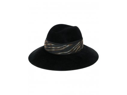 Zebra Claudette - černý dámský klobouk Borsalino