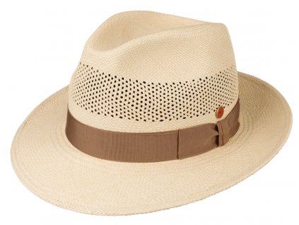 Luxusní  klobouk Fedora - ručně pletený, UV faktor 80 -  Ekvádorská panama - Mayser Imperia