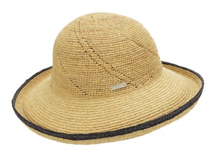 Dámský letní slaměný klobouk s širší krempou Seeberger - Crochet Big Brim