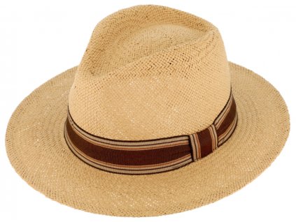Letní béžový fedora klobouk od Fiebig - Traveller Fedora Tropez