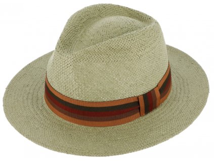 Letní khaki fedora klobouk od Fiebig - Traveller Fedora Tropez