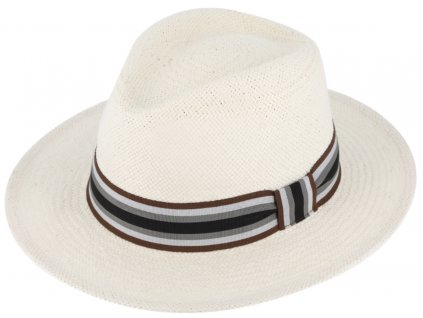 Letní bílý fedora klobouk od Fiebig - Traveller Fedora Tropez