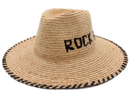 Dámský letní béžový Fedora klobouk - nemačkavý slaměný klobouk Rock Fan