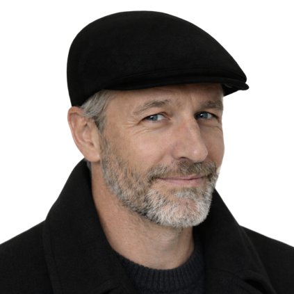 Pánská zimní černá kašmírová bekovka - Mayser -  Sidney Plus (ušní klapky) - Cashmere