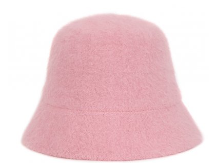 Chlupatý růžový angorový klobouček - Bucket Hat