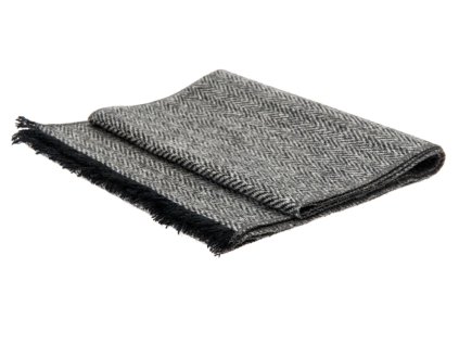Vlněná tvídová šála od CTH Ericson - Harris Tweed Black