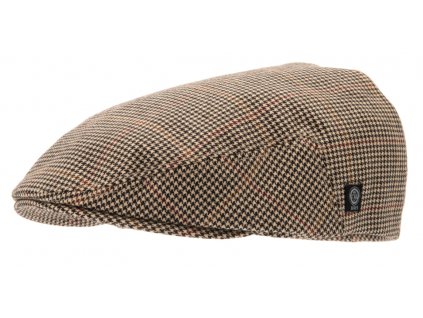 Zimní vlněná hnědá bekovka - driver cap od CTH Ericson - Moon Houndstooth Brown