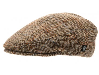 Zimní vlněná bekovka  - driver cap od CTH Ericson - Harris Tweed Camel