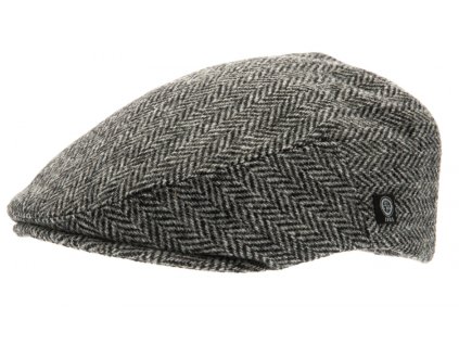 Zimní vlněná bekovka  - driver cap od CTH Ericson - Harris Tweed Black