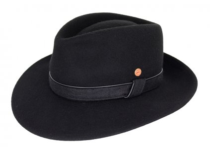 Cestovní nemačkavý voděodolný černý klobouk Mayser -  Doren