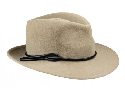 Dámský luxusní béžový klobouk z králičí plsti - velur