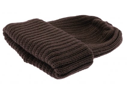 Hnědá unisex čepice CTH Ericson -  100 % vlna - Nelson Wool Knit