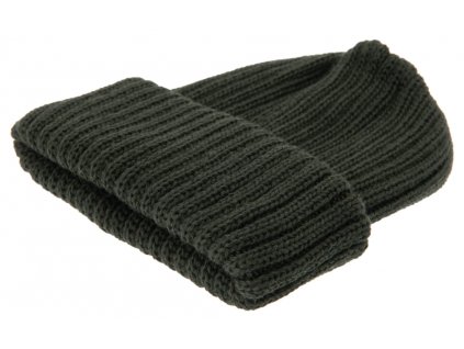 Zelená unisex čepice CTH Ericson -  100 % vlna - Nelson Wool Knit