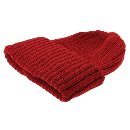 Červená unisex čepice CTH Ericson -  100 % vlna - Nelson Wool Knit