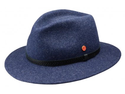 Cestovní nemačkavý voděodolný modrý klobouk Mayser - Mathis Mayser