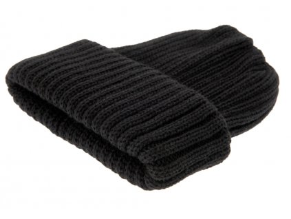Zimní černá unisex čepice CTH Ericson -  100 % vlna - Nelson Wool Knit