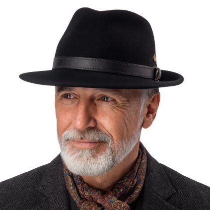 Cestovní nemačkavý voděodolný černý klobouk Mayser - Denver Traveller