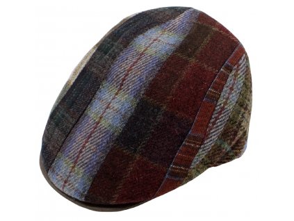 Pánská zimní vlněná bekovka - Fiebig - Harris Tweed (patchwork)