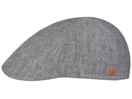 Pánská šedá letní lněná bekovka Duck Cap - Mayser - UV faktor 80 - Paddy