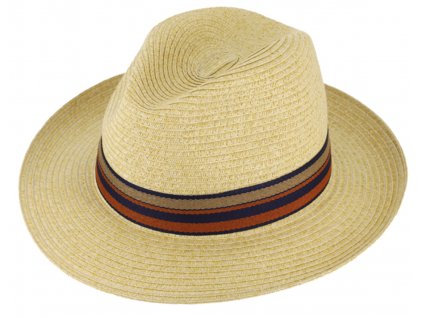 Letní crushable béžový fedora klobouk od Fiebig - Traveller Toyo