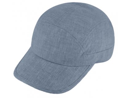 Lněná modrá klasická kšiltovka Fiebig - Basic Baseball Cap Linen
