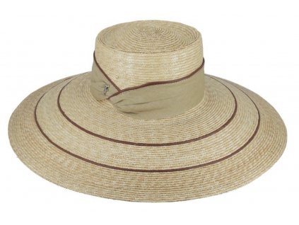 Dámský slaměný klobouk porkpie s širokou krempou - limitovaná kolekce Fléchet