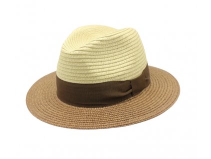 Letní béžový fedora klobouk od Fiebig - Traveller Toyo