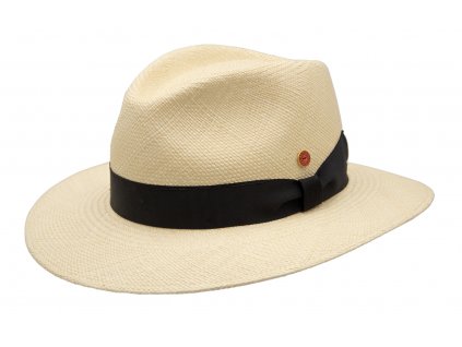 Luxusní  panamský klobouk - klobouk Fedora - ručně pletený, UV faktor 80 -  Ekvádorská panama