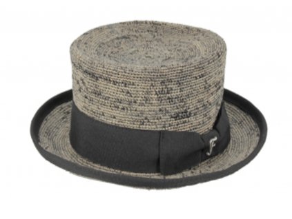 Slaměný šedý cylindr - Raffia Top Hat