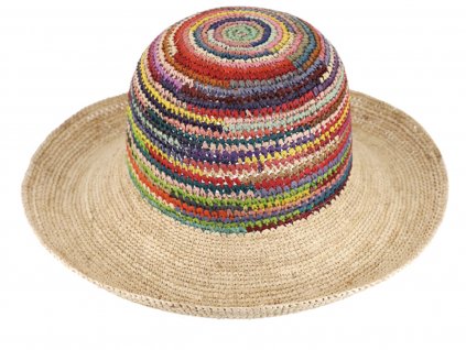 Dámský letní nemačkavý slaměný klobouk Cloche  - Crochet Cloche
