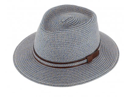 Letní modrý fedora klobouk od Fiebig - Traveller Toyo