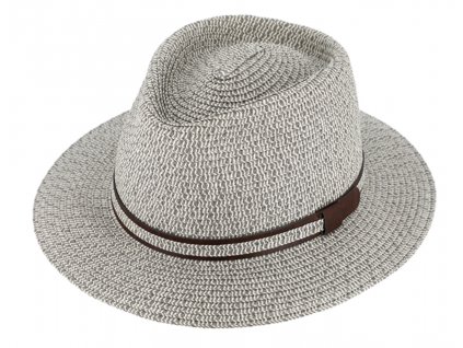 Letní šedý fedora klobouk od Fiebig - Traveller Toyo