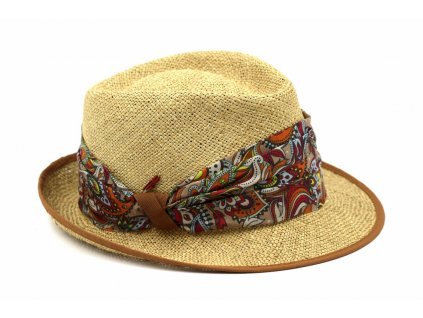 Letní slaměný klobouk Trilby - Marone