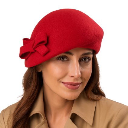 Dámská červená plstěná lodička Fiebig