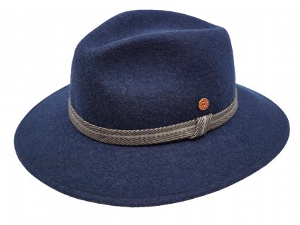 Cestovní nemačkavý voděodolný modrý klobouk Mayser - Gedeon Mayser