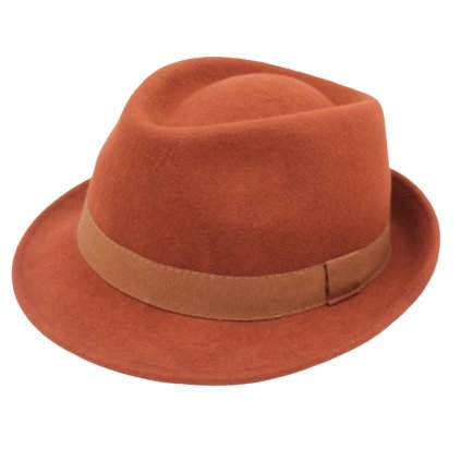 Klasick trilby klobouk vlnn Fiebig - skoicov se skoicovou stuhou