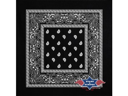 Bavlněný šátek - bandana (černá 03)