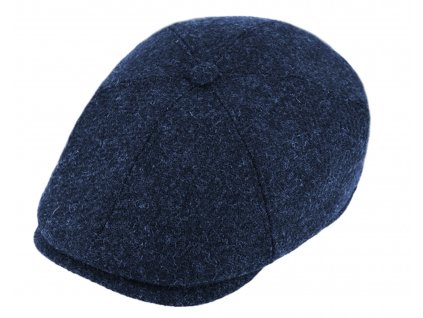 Pánská modrá vlněná bekovka - Fiebig - Harris Tweed