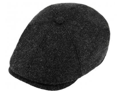 Pánská šedá vlněná bekovka - Fiebig - Harris Tweed
