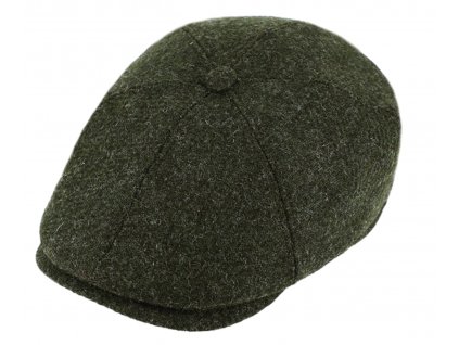 Pánská zelená vlněná bekovka - Fiebig - Harris Tweed