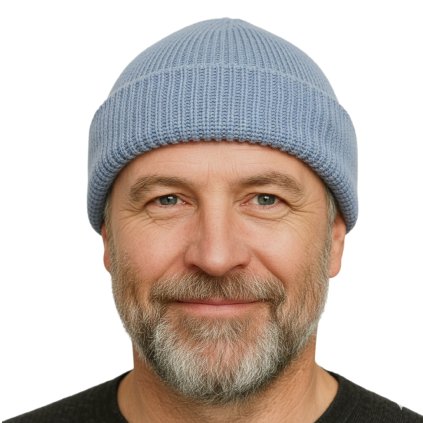 Modrá unisex čepice Fiebig -  100 % vlna Merino - docker