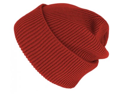Pletená červená zimní čepice - Fiebig - Recycelt (100 % recyklovaný materiál)
