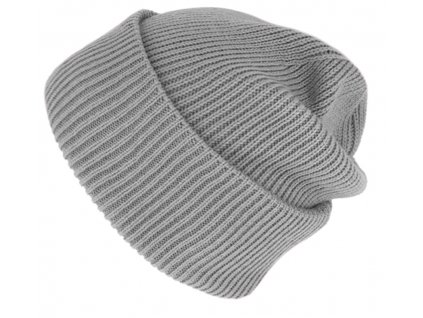 Pletená šedá zimní čepice - Fiebig - Recycelt (100 % recyklovaný materiál)