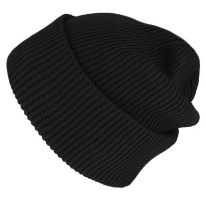 Pletená zimní černá čepice - Fiebig - Recycelt (100 % recyklovaný materiál)